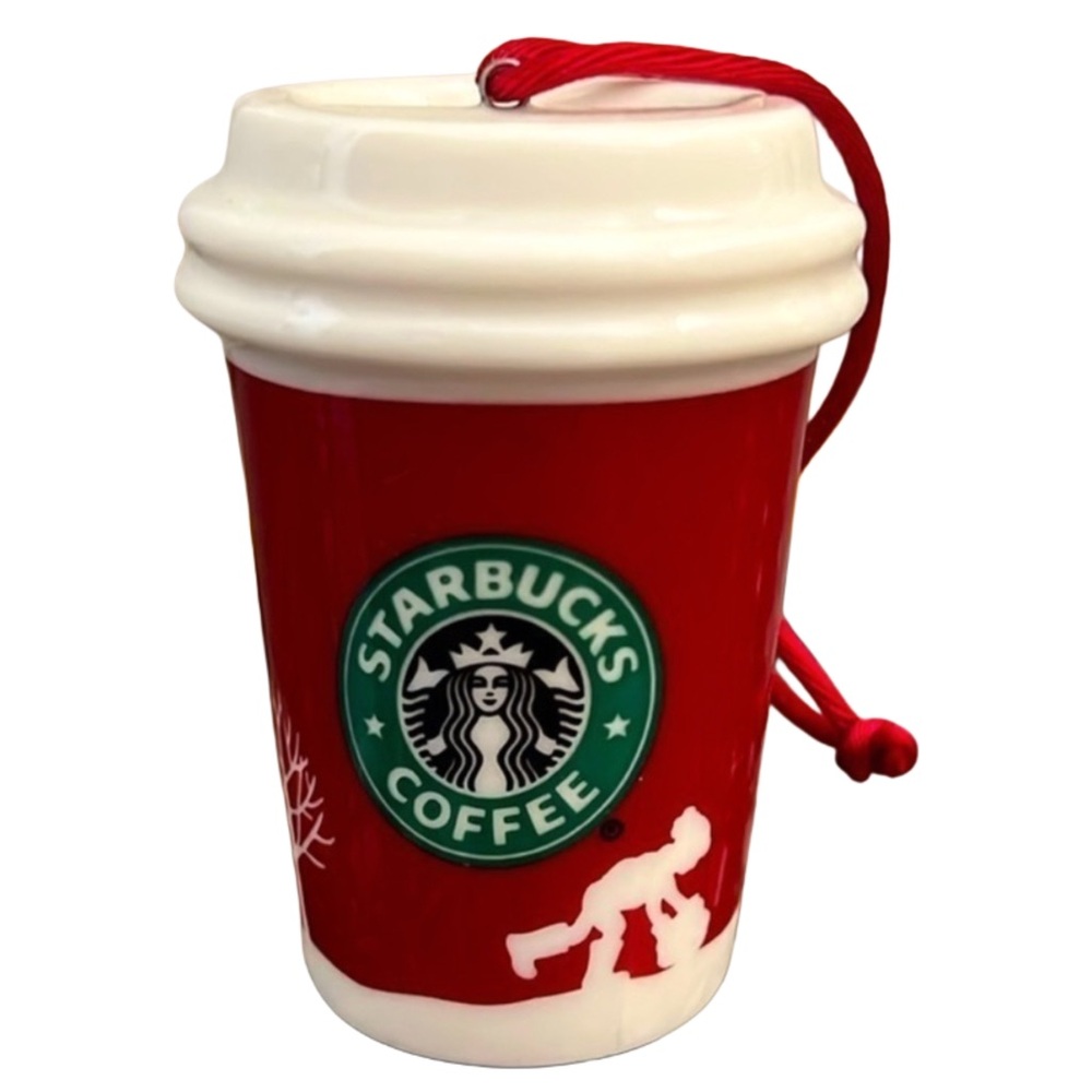 2006 Starbucks First Holiday Coffee Cute Christmas Tumbler Ceramic Ornament Gift